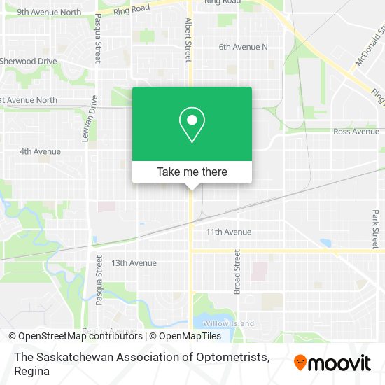 The Saskatchewan Association of Optometrists map