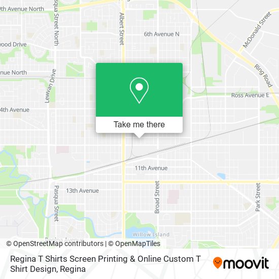 Regina T Shirts Screen Printing & Online Custom T Shirt Design map