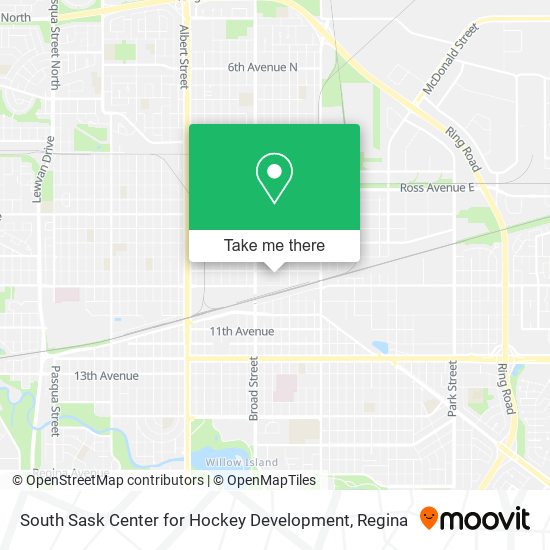 South Sask Center for Hockey Development map
