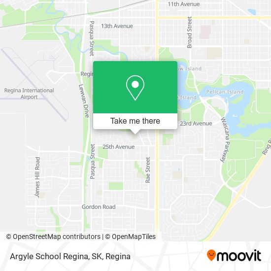 Argyle School Regina, SK map