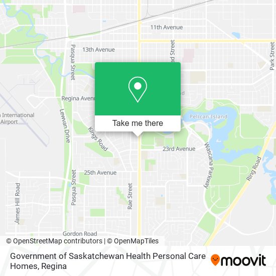 Government of Saskatchewan Health Personal Care Homes map