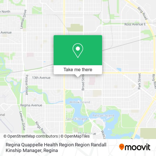 Regina Quappelle Health Region Region Randall Kinship Manager map