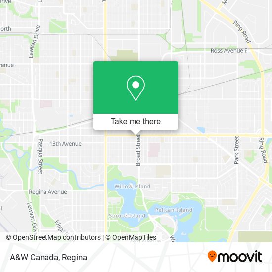 A&W Canada map