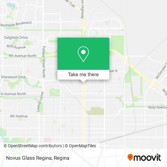 Novus Glass Regina map