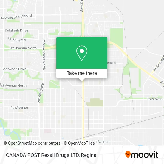CANADA POST Rexall Drugs LTD map