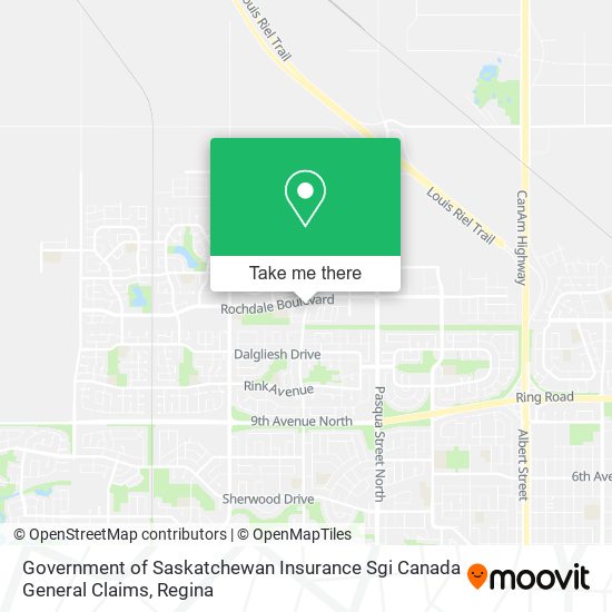 Government of Saskatchewan Insurance Sgi Canada General Claims map