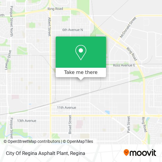 City Of Regina Asphalt Plant map