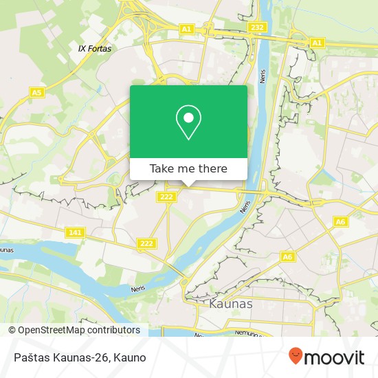 Paštas Kaunas-26 map