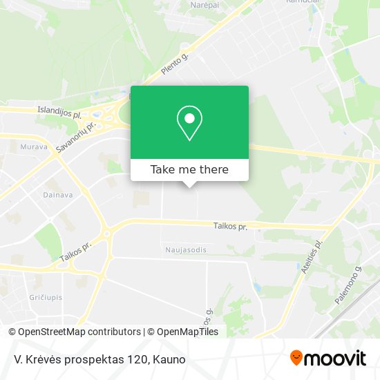 V. Krėvės prospektas 120 map