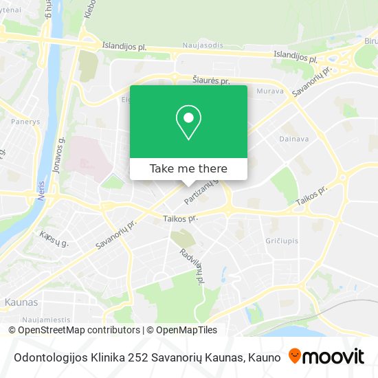 Карта Odontologijos Klinika 252 Savanorių Kaunas