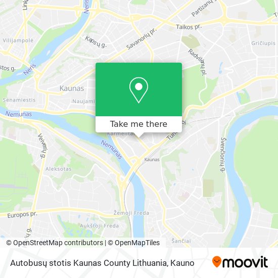 Autobusų stotis Kaunas County Lithuania map