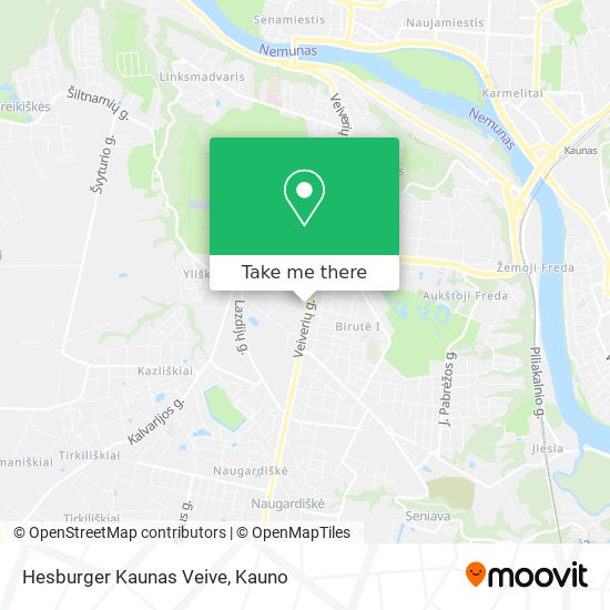 Hesburger Kaunas Veive map