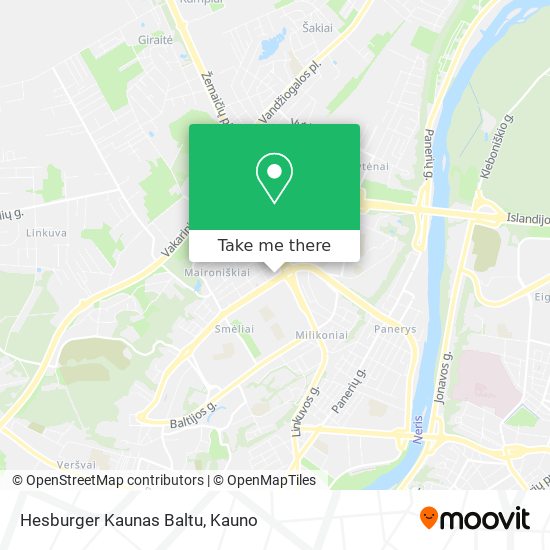 Hesburger Kaunas Baltu map