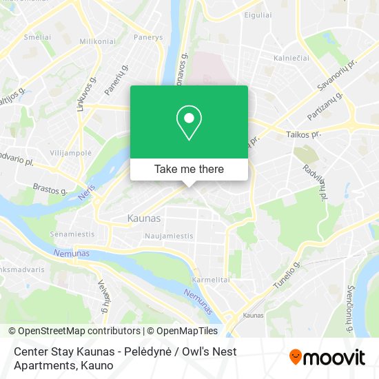 Center Stay Kaunas - Pelėdynė / Owl's Nest Apartments map