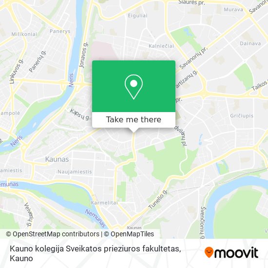 Kauno kolegija Sveikatos prieziuros fakultetas map