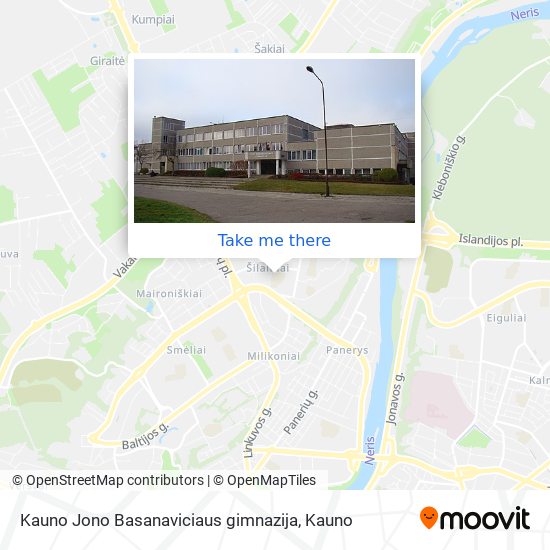 Карта Kauno Jono Basanaviciaus gimnazija