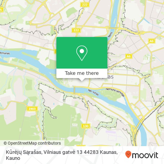 Карта Kūrėjų Sąrašas, Vilniaus gatvė 13 44283 Kaunas