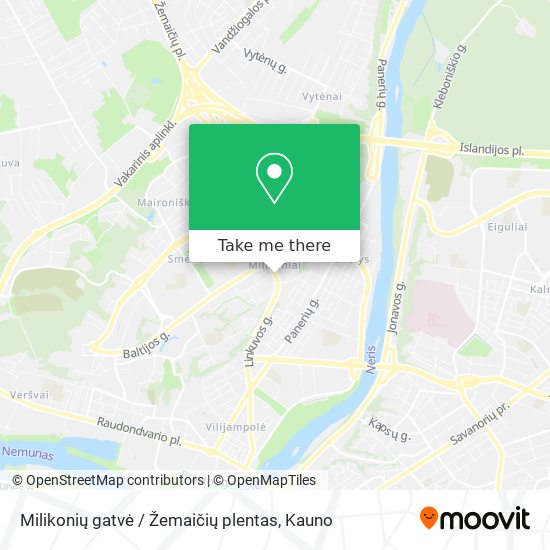 Карта Milikonių gatvė / Žemaičių plentas