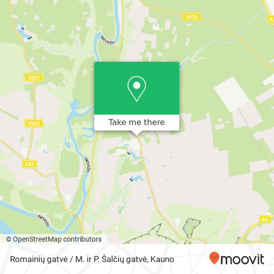 Карта Romainių gatvė / M. ir P. Šalčių gatvė