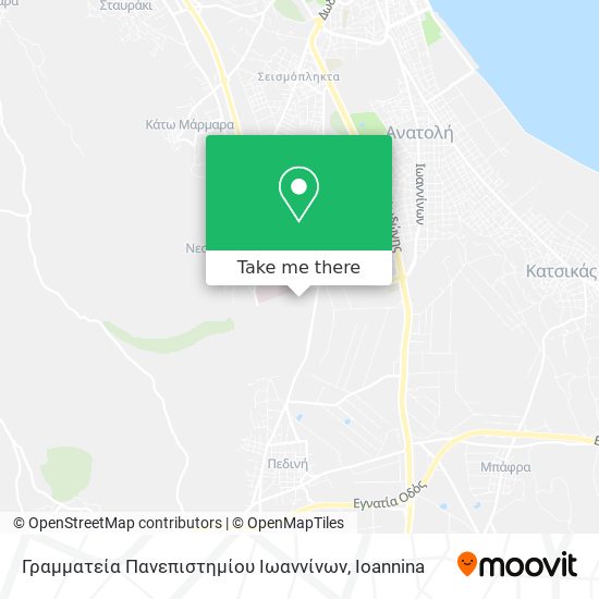 Γραμματεία Πανεπιστημίου Ιωαννίνων map