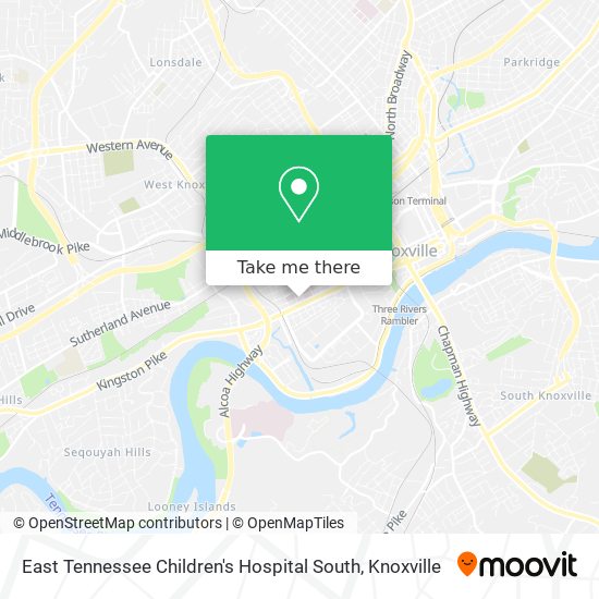 East Tennessee Children's Hospital South map
