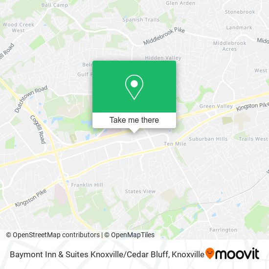 Baymont Inn & Suites Knoxville / Cedar Bluff map