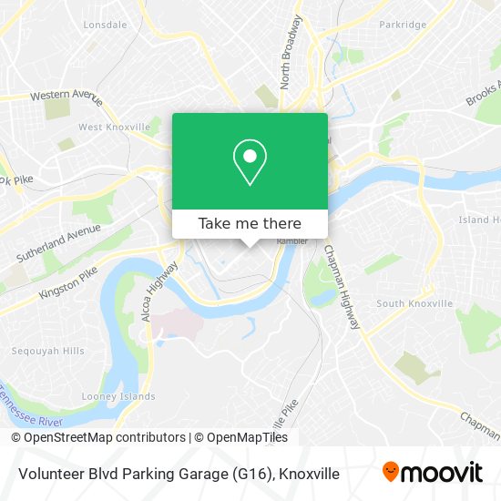 Mapa de Volunteer Blvd Parking Garage (G16)