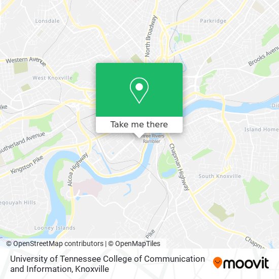 Mapa de University of Tennessee College of Communication and Information