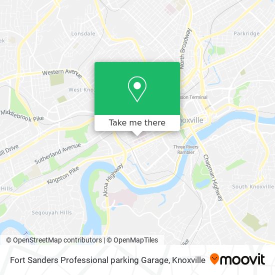 Fort Sanders Professional parking Garage map
