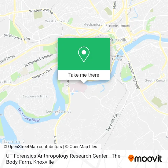 UT Forensics Anthropology Research Center - The Body Farm map