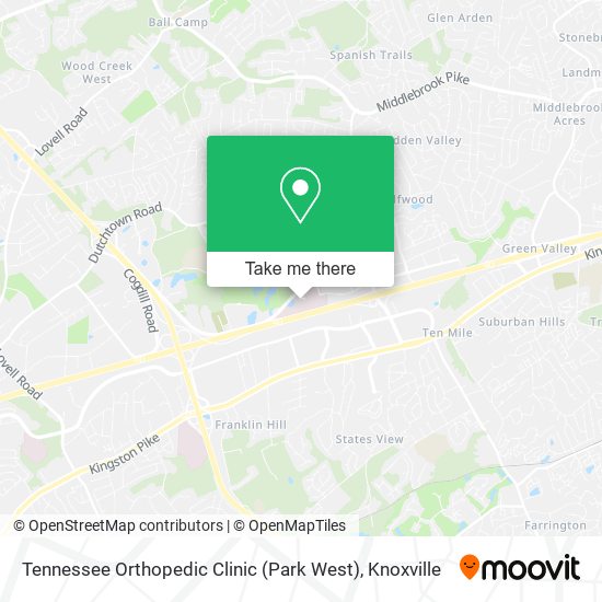 Mapa de Tennessee Orthopedic Clinic (Park West)