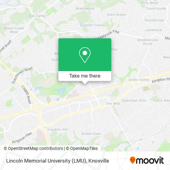 Mapa de Lincoln Memorial University (LMU)