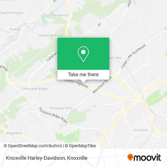 Knoxville Harley-Davidson map