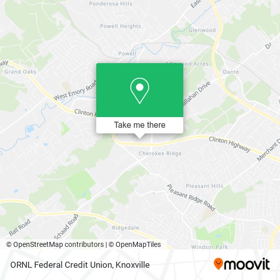 ORNL Federal Credit Union map