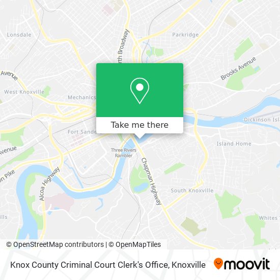Mapa de Knox County Criminal Court Clerk's Office