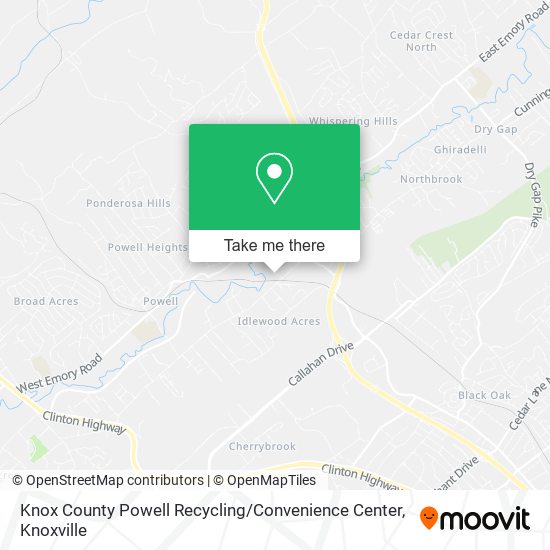 Knox County Powell Recycling / Convenience Center map