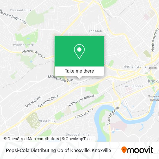 Mapa de Pepsi-Cola Distributing Co of Knoxville