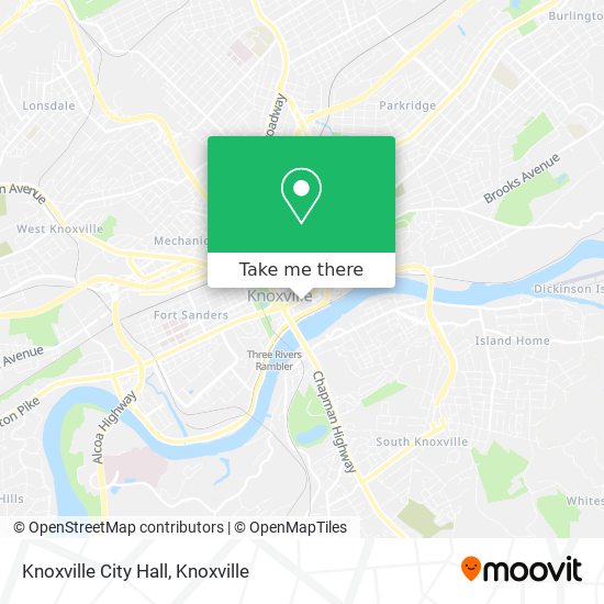 Mapa de Knoxville City Hall