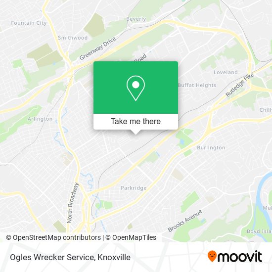 Mapa de Ogles Wrecker Service