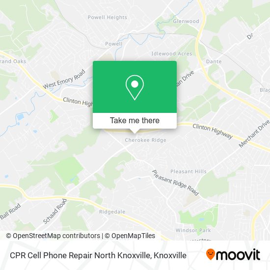CPR Cell Phone Repair North Knoxville map