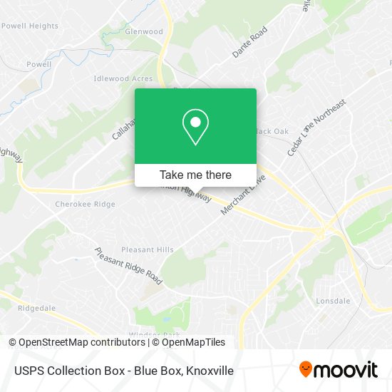 Mapa de USPS Collection Box - Blue Box