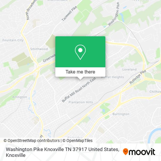 Washington Pike Knoxville TN 37917 United States map