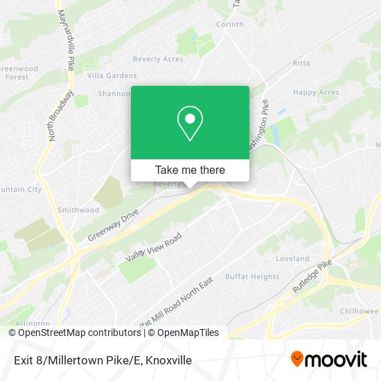 Mapa de Exit 8/Millertown Pike/E