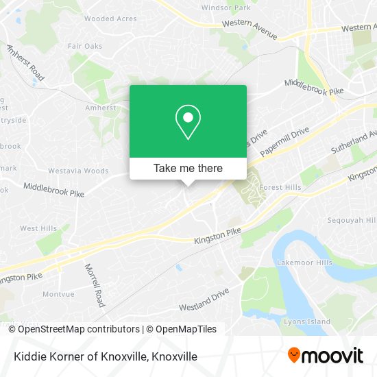 Kiddie Korner of Knoxville map