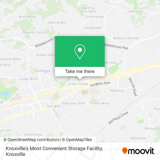 Knoxville's Most Convenient Storage Facility map