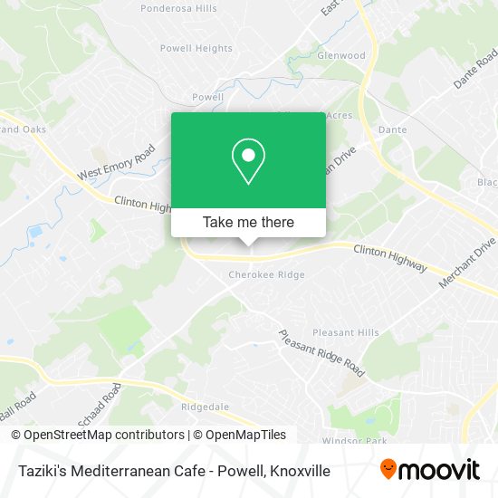 Taziki's Mediterranean Cafe -  Powell map