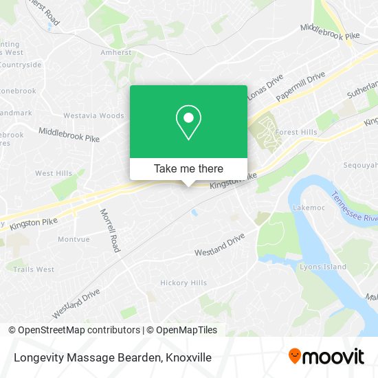 Mapa de Longevity Massage Bearden