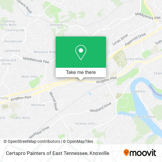 Certapro Painters of East Tennessee map