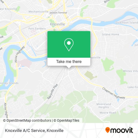 Knoxville A/C Service map