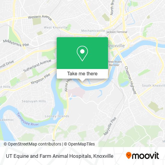 UT Equine and Farm Animal Hospitals map